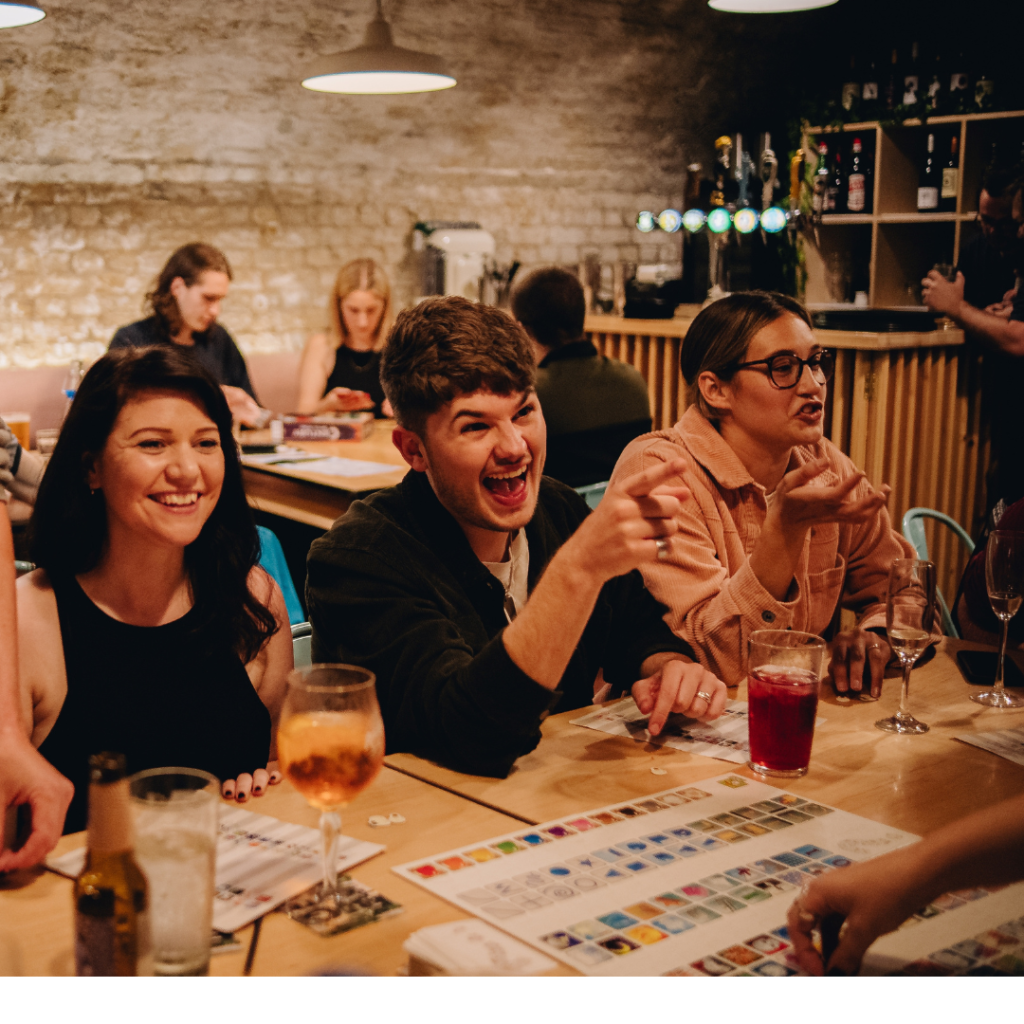 People enjoying a night out at Draughts London