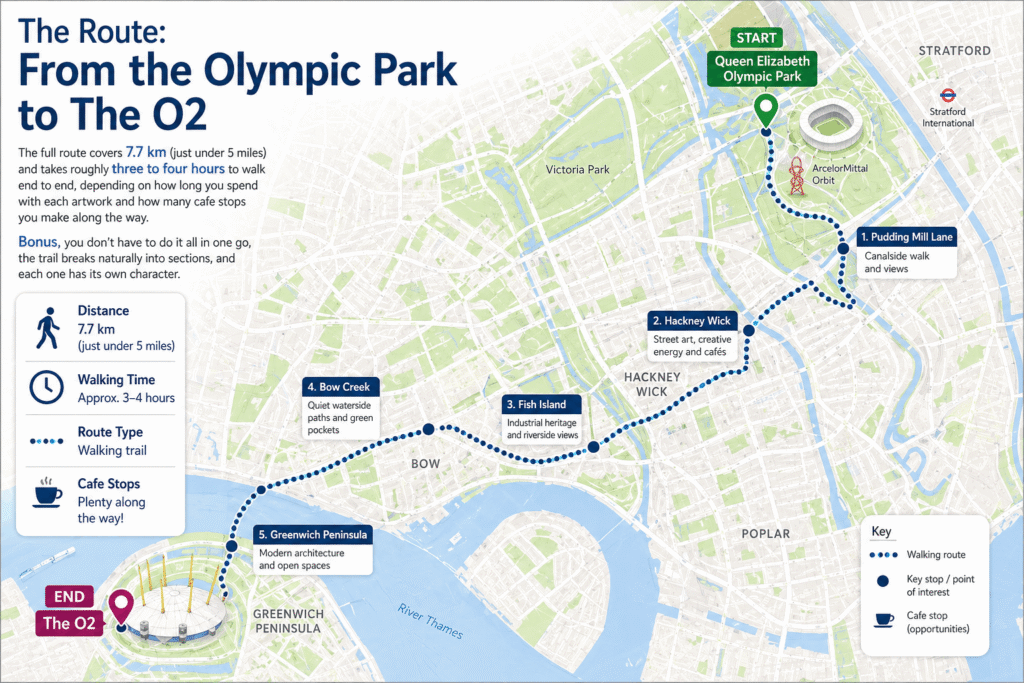 The route: Olympic Park to The O2